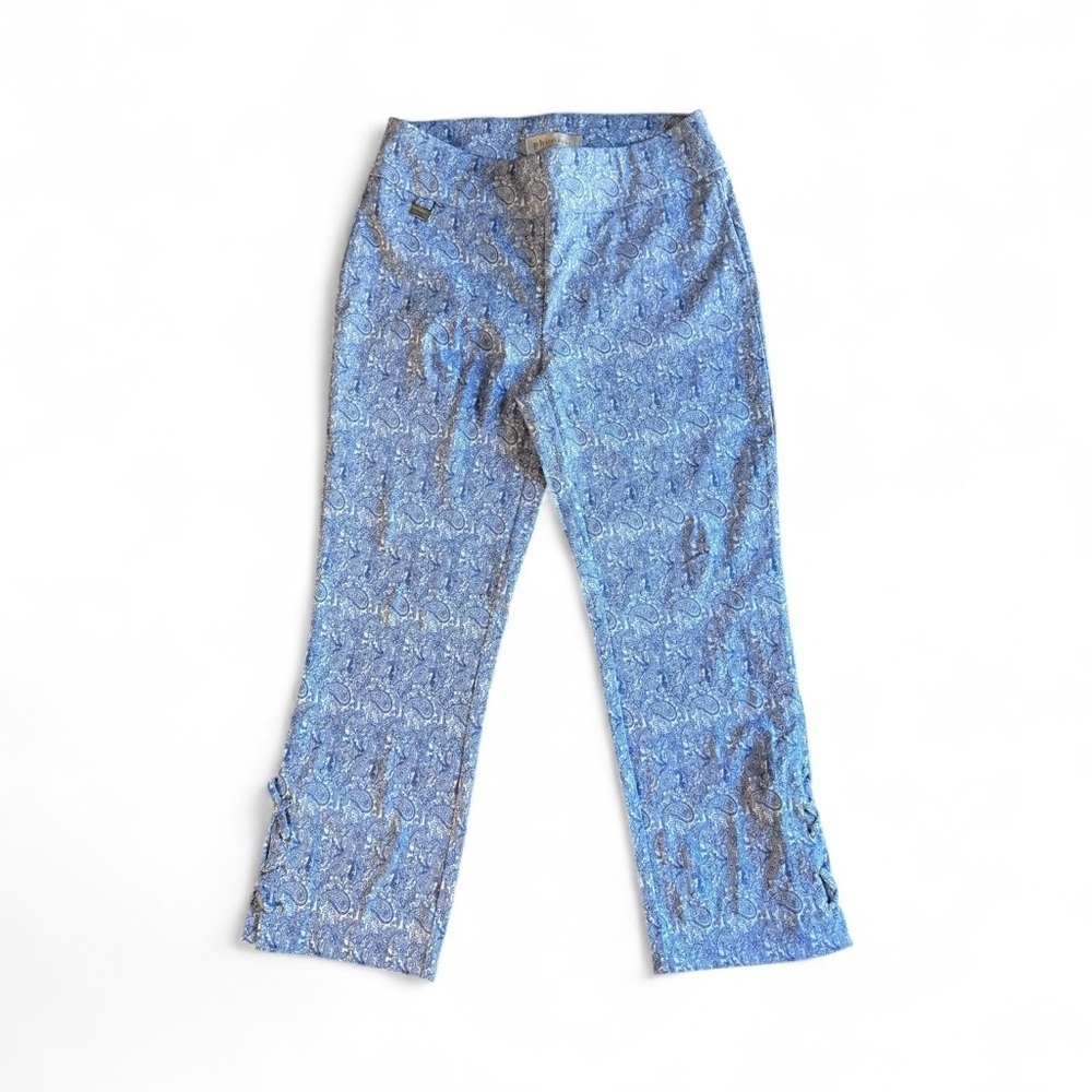 Anthropologie Capri Pants – Blue & White Paisley NWT - Picture 10 of 11